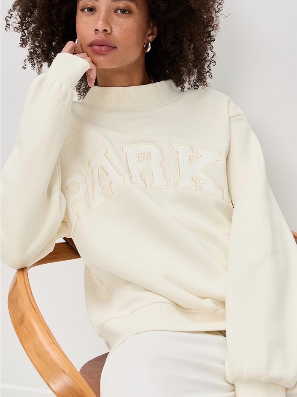 Park Embroidered Cream Sweatshirt - Women's Sweater (Sold out!!)